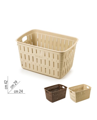 (CESTA BIANCHERIA 42X29X24 CM EFFETTO LEGNO 21 LITRI)