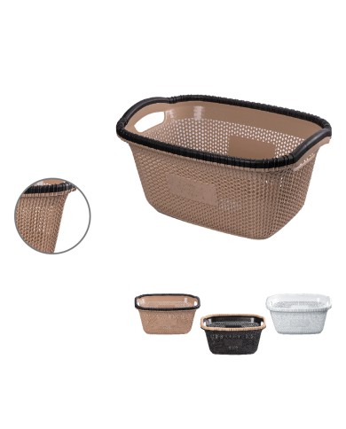 (CESTA BIANCHERIA 47X34X23 CM TRAMA MAGLIA 30 LITRI)