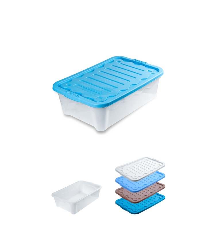 (CONTENITORE MULTIUSO 60X40X17 CM CON COPERCHIO SENZA RUOTE)