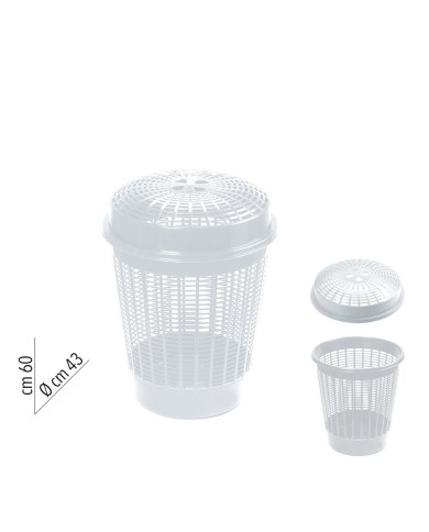 (CESTA EUROPA CON COPERCHIO COLORE BIANCO GHIACCIO)