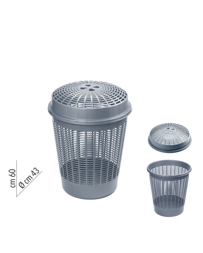 (CESTA EUROPA CON COPERCHIO COLORE SILVER)