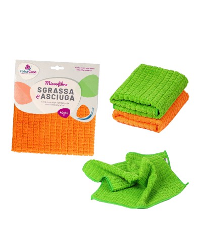 (PANNO MICROFIBRA SGRASSA E ASCIUGA, QUADRETTATO 40X40 GR.280)