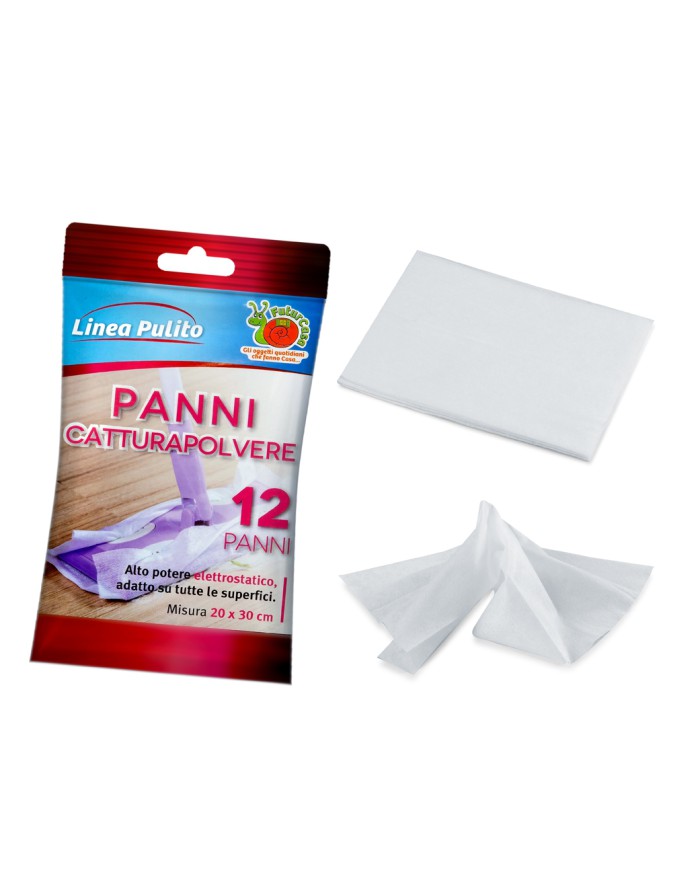 (PANNO CATTURA POLVERE ELETTROSTATICO 20X30 CM SET DA 12 PANNI)