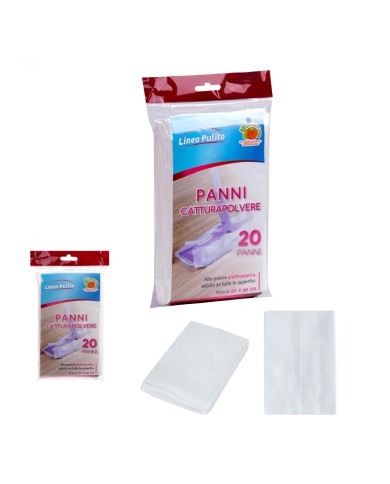 (PANNO CATTURA POLVERE ELETTROSTATICO 22X40 CM SET DA 20 PANNI)
