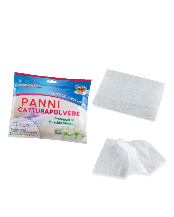 (PANNO CATTURA POLVERE PROFUMATO 20.5X39 CM SET DA 20 PANNI MUSCHIO BIANCO)