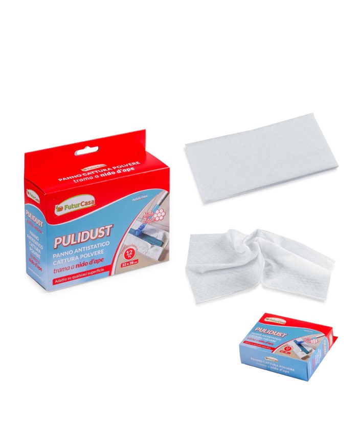 (PANNO PULIDAST CATTURA POLVERE 22X28 CM TRAMA NIDO D APE SET DA 12 PANNI)