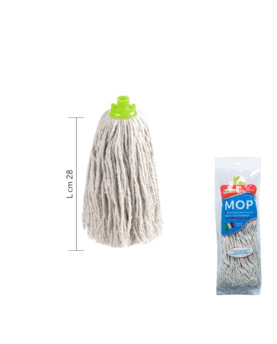 (MOP PAVIMENTI 100% COTONE MEZZO CANDIDO 150 GR LINEA GREEN)