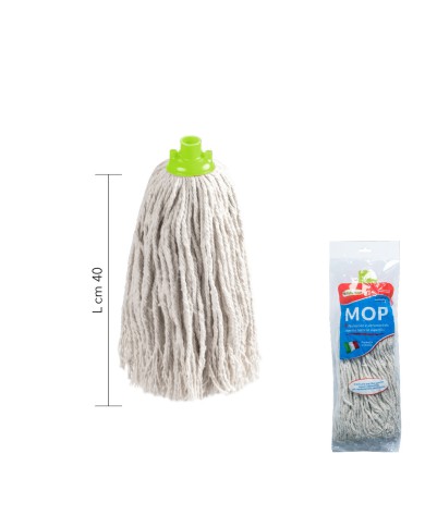 (MOP PAVIMENTI 100% COTONE MEZZO CANDIDO 300 GR LINEA GREEN)