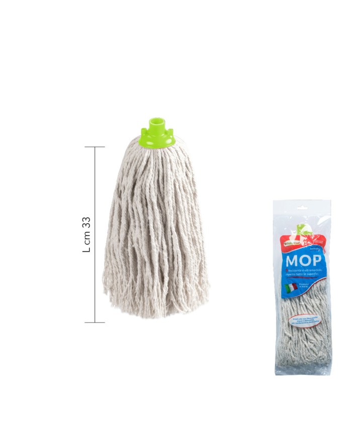 (MOP PAVIMENTI 100% COTONE SUPER CANDIDO 200 GR LINEA GREEN)
